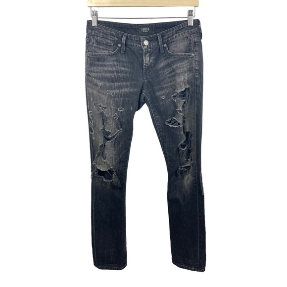 Agolde Chloe Destroyed Liverpool Wash Boyfriend Low Rise Slim Jeans Size 25 - Picture 2 of 6